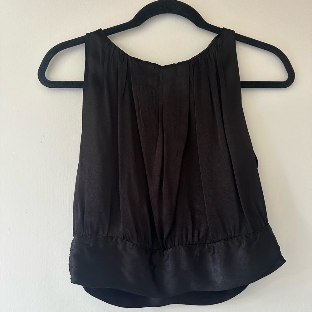 Zara Black Pleated Relaxed Blouse